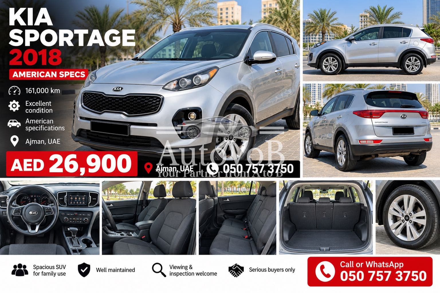 KIA SPORTAGE 2018 FOR SALE IN AJMAN photo 1